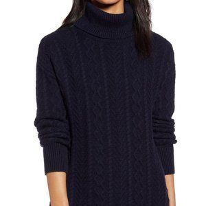 Halogen Over-Sized Cable Turtleneck